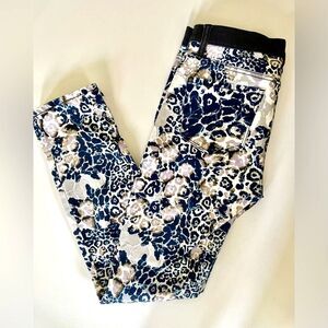 🆕 [DKNY Jeans] Blue and White Print Jegging Pants Sz:0 💙
